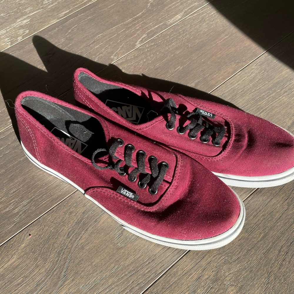 Vans Lace Dark Red Burgundy Canvas Sneakers